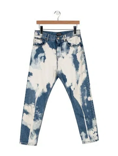 Pre-owned Tom Ford High-rise Straight Leg Jeans In Blue