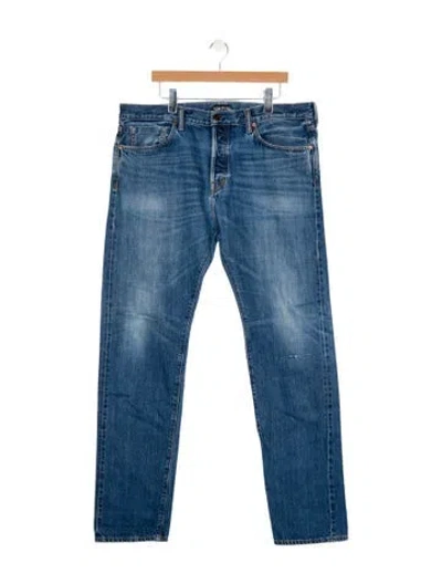 Pre-owned Tom Ford High-rise Straight Leg Jeans In Blue