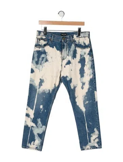 Pre-owned Tom Ford High-rise Straight Leg Jeans In Blue