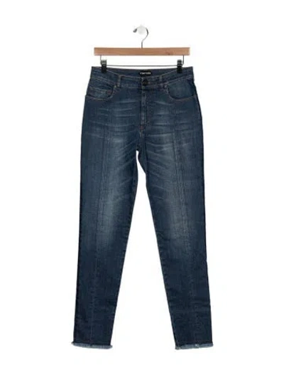 Pre-owned Tom Ford High-rise Straight Leg Jeans In Blue