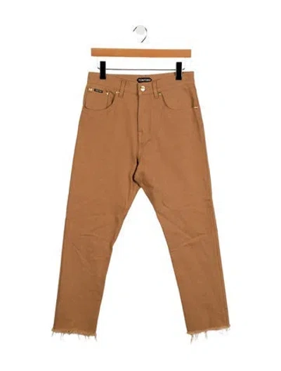 Pre-owned Tom Ford High-rise Straight Leg Jeans In Brown
