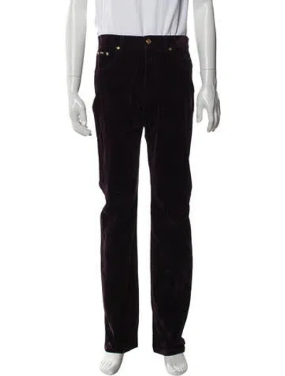 Pre-owned Tom Ford High-rise Straight Leg Jeans In Burgundy