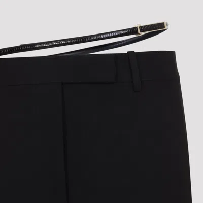 Tom Ford High-rise Tailored Wool Pants With Leather Belt In Black
