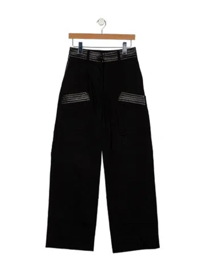 Pre-owned Tom Ford High-rise Wide Leg Jeans In Black