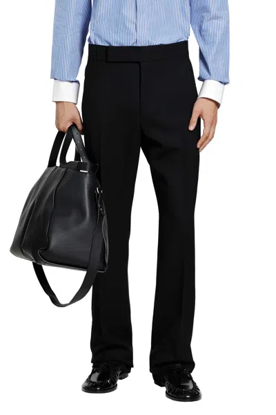 Tom Ford High-twist Wool Trousers In Black