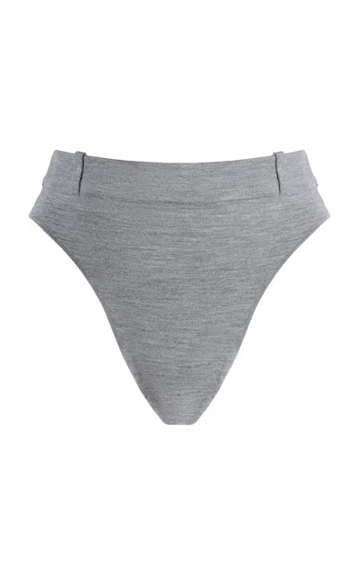 Tom Ford High-waist Wool Thong In Gray