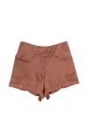 Tom Ford High-waisted Frayed-hem Shorts In Brown