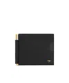 Tom Ford Folded Card Holder Textured Finish In Black