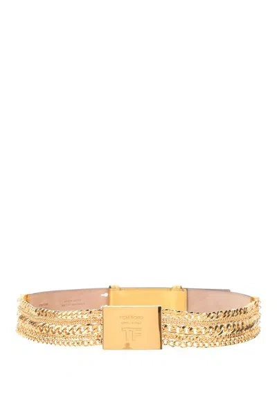 Tom Ford Hip Waist Belt In Gold