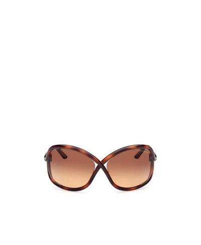 Tom Ford Hollowed-out Detail Sunglasses In Brown