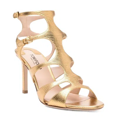 Tom Ford Hollowed-out High-heeled Sandals In Nude