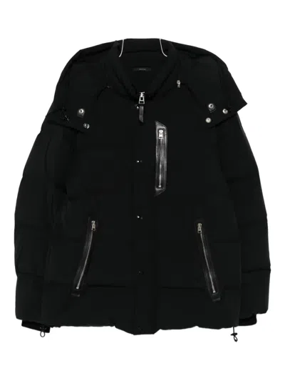 Tom Ford Hooded Puffer Jacket In Black