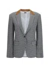 Tom Ford Houndstooth Single Breasted Tailored Jacket In Black