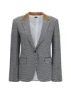 Tom Ford Houndstooth Single Breasted Tailored Jacket In Black
