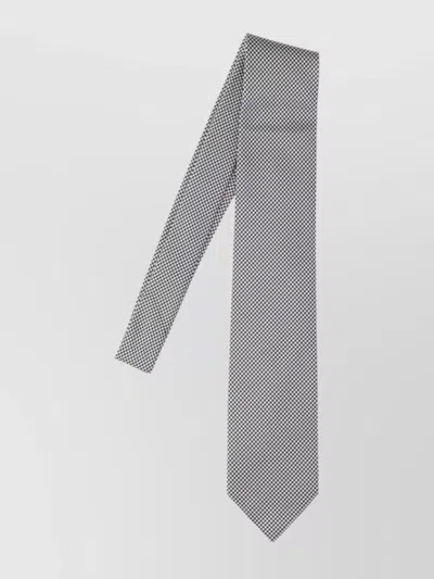 Tom Ford Houndstooth Pattern Pointed Tip Ties In Black