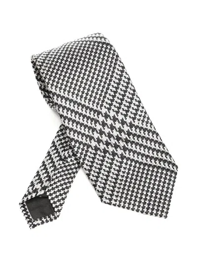 TOM FORD TOM FORD HOUNDSTOOTH-PATTERN SILK TIE ACCESSORIES