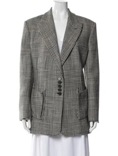 Pre-owned Tom Ford Houndstooth Print Blazer In Gray