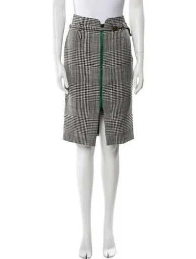 Pre-owned Tom Ford Houndstooth Print Knee-length Skirt In Black