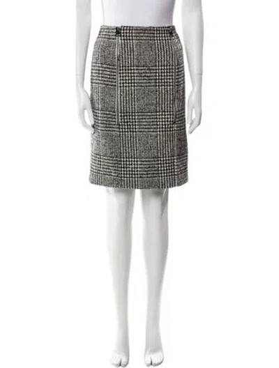 Pre-owned Tom Ford Houndstooth Print Knee-length Skirt In Black