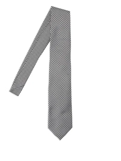 TOM FORD HOUNDSTOOTH SILK TIE
