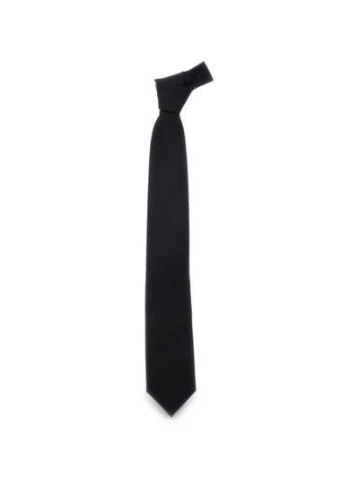 Tom Ford Houndstooth Silk Tie In Black