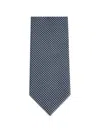 Tom Ford Houndstooth-pattern Silk Tie In Blue