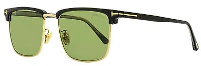 Pre-owned Tom Ford Hudson-02 Sunglasses Tf997h 01n Black/gold 55mm Ft0997 In Green