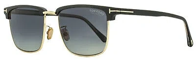 Pre-owned Tom Ford Hudson-02 Sunglasses Tf997h 02d Matte Black/gold 55mm Ft0997 In Gray
