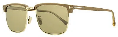 Pre-owned Tom Ford Hudson-02 Sunglasses Tf997h 52l Matte Tan/gold 55mm Ft0997 In Brown