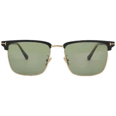 Pre-owned Tom Ford Hudson Green Square Men's Sunglasses Ft0997-h 01n 55 Ft0997-h 01n 55