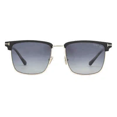 Pre-owned Tom Ford Hudson Polarized Smoke Gradient Square Men's Sunglasses Ft0997-h 02d 55 In Gray