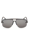 Tom Ford Hugo-02 63mm Oversize Navigator Sunglasses In Mastic/gradient Smoke