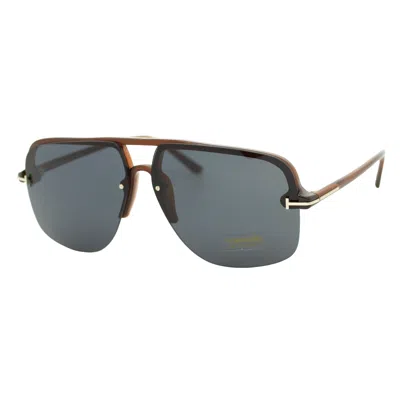 Pre-owned Tom Ford Hugo-02 Tf 1003 45v Dark Brown Men's Bridge Sunglasses 63-11-145 W/case In Blue