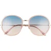Tom Ford Hunter 58mm Round Sunglasses