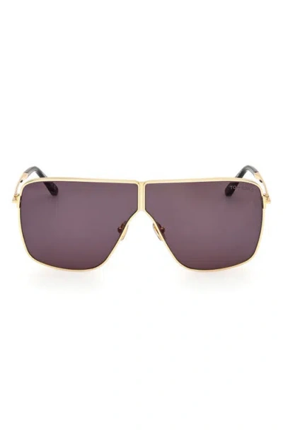 Tom Ford Huxley 68mm Oversize Navigator Sunglasses In Purple