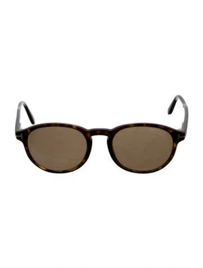 Pre-owned Tom Ford Ian 02 Round Sunglasses In Brown