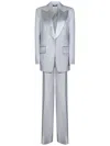 Tom Ford Ice Grey Wool And Silk Suit In White