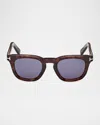 Tom Ford Icon 48mm Square Acetate Sunglasses In Brown
