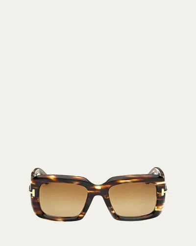 Tom Ford Icon 53mm Acetate Square Sunglasses In Pink