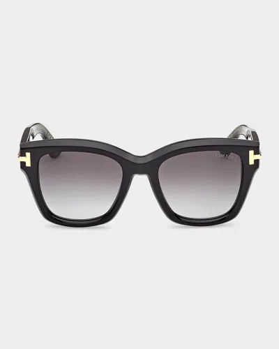 Tom Ford Icon 53mm Butterfly Sunglasses In Black