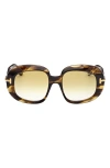 Tom Ford Icon 53mm Gradient Round Sunglasses In Black