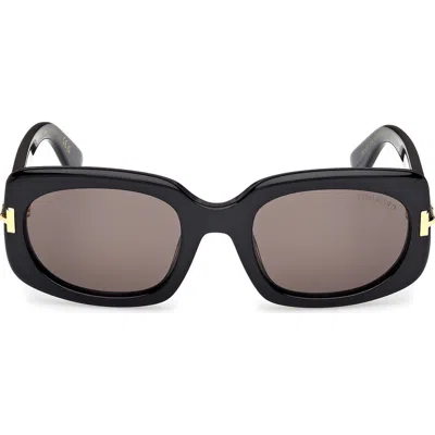 TOM FORD TOM FORD ICON 54MM RECTANGULAR SUNGLASSES