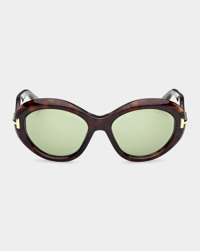 Tom Ford Icon 55mm Oval Sunglasses In Brown