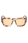 Tom Ford Icon 56mm Navigator Sunglasses