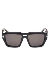 Tom Ford Mens Shiny Black Ft1153 Redford Square-frame Acetate Sunglasses In Black/crystal/smoke Lenses