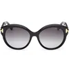 Tom Ford Icon 57mm Gradient Round Sunglasses