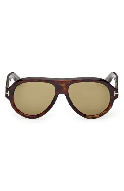 Tom Ford Icon 59mm Pilot Sunglasses In Brown