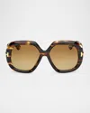 Tom Ford Icon Acetate Geometric Sunglasses In Multi