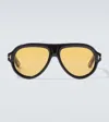 Tom Ford Icon Aviator Sunglasses In Black