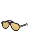 Tom Ford Icon Collection Pilot Sunglasses, 59mm In Black/brown